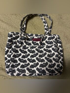 bungalow 360 Black and White Bat Pattern Satchel